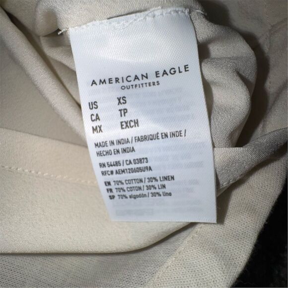 American Eagle Women's XS Ivory Maxi Skirt Elastic Waist Long Lined - Picture 6 of 14